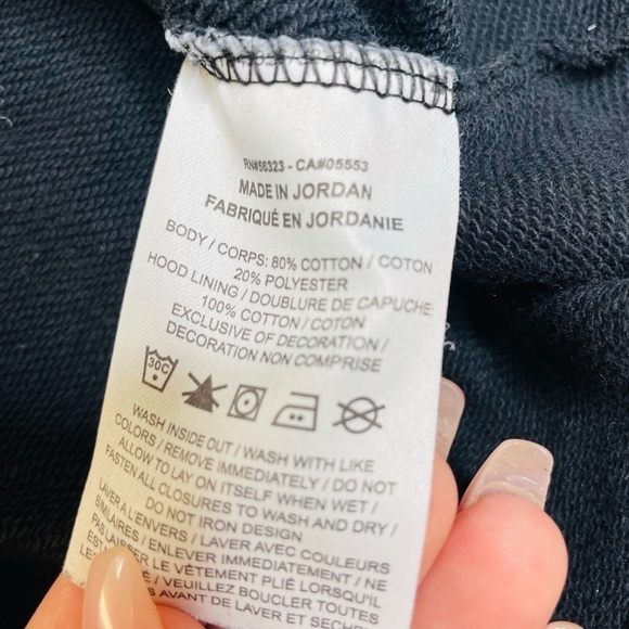 NIKE Air Girl’s Black Cropped Swoosh Logo Graphic Pullover Hoodie Size XS - Picture 8 of 8